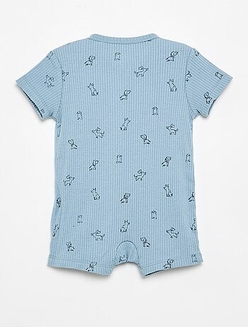 Pijama corto de punto acanalado para dormir