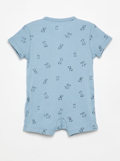 Pijama de dormir corto de punto acanalado - Kiabi