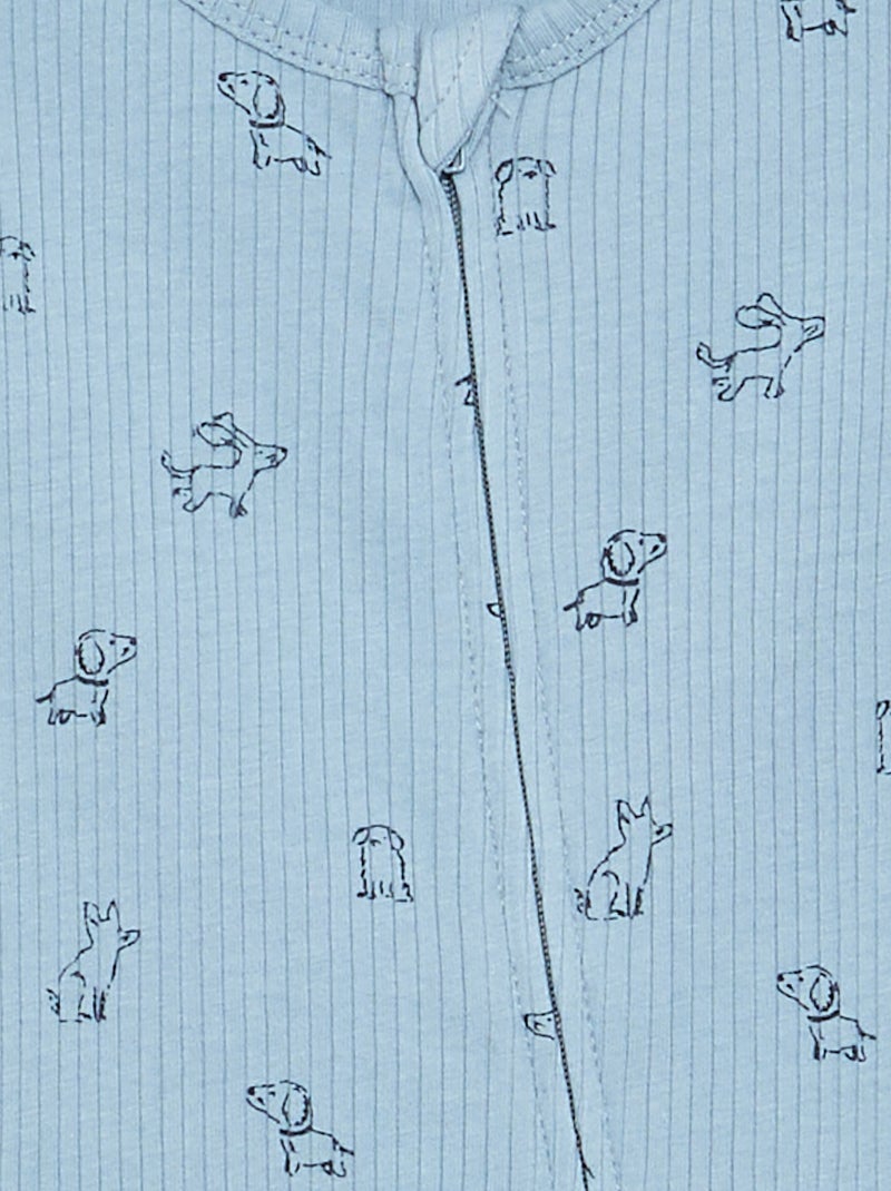Pijama de dormir corto de punto acanalado Azul - Kiabi