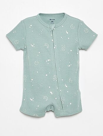 Pijama corto de punto acanalado para dormir