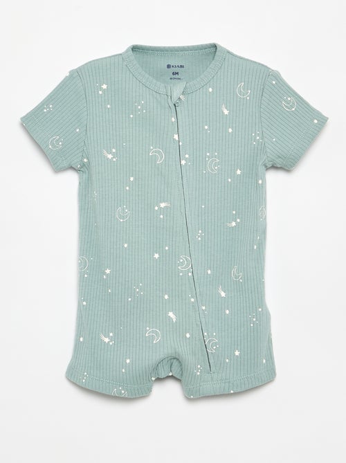 Pijama de dormir corto de punto acanalado - Kiabi Pijama de dormir corto de punto acanalado - Kiabi