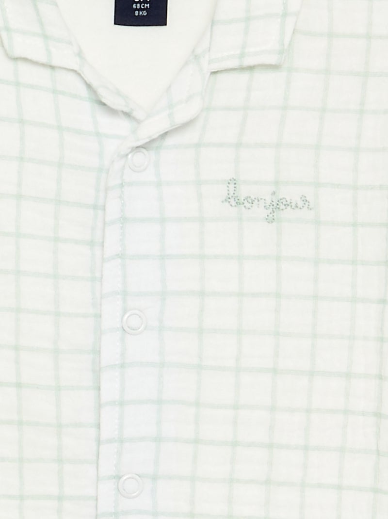 Pijama de dormir de cuadros Verde - Kiabi