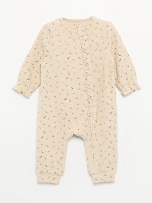 Pijama de dormir de terciopelo de manga larga sin pies - Kiabi Pijama de dormir de terciopelo de manga larga sin pies - Kiabi