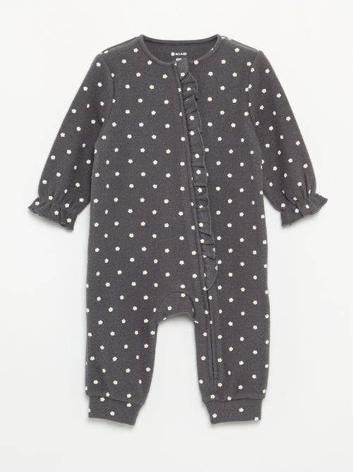 Pijama de dormir de terciopelo de manga larga sin pies - Kiabi