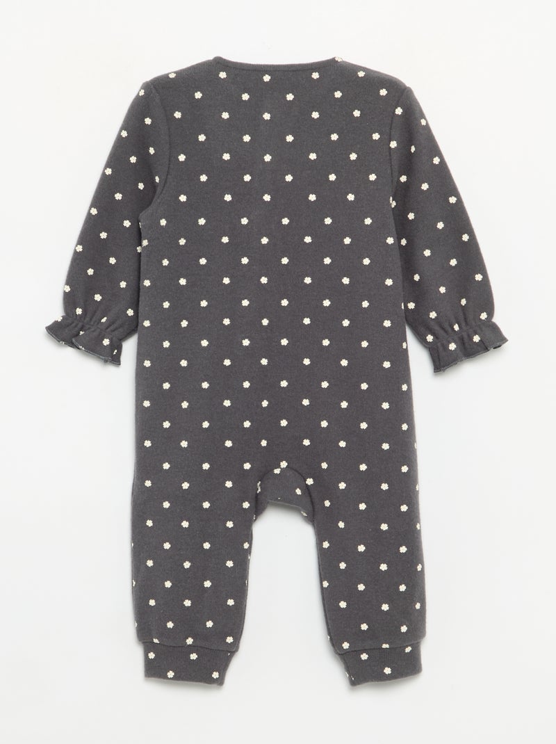Pijama de dormir de terciopelo de manga larga sin pies Gris - Kiabi