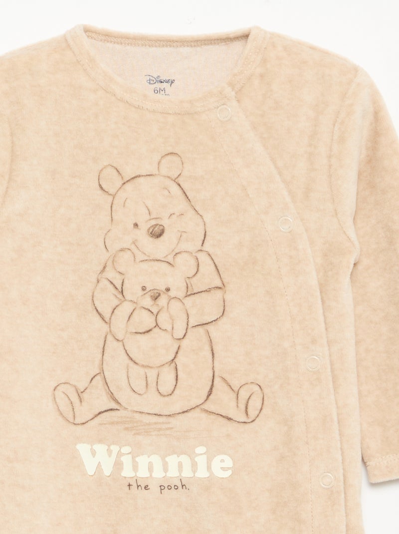 Pijama de dormir 'Disney' de manga larga de terciopelo Beige - Kiabi