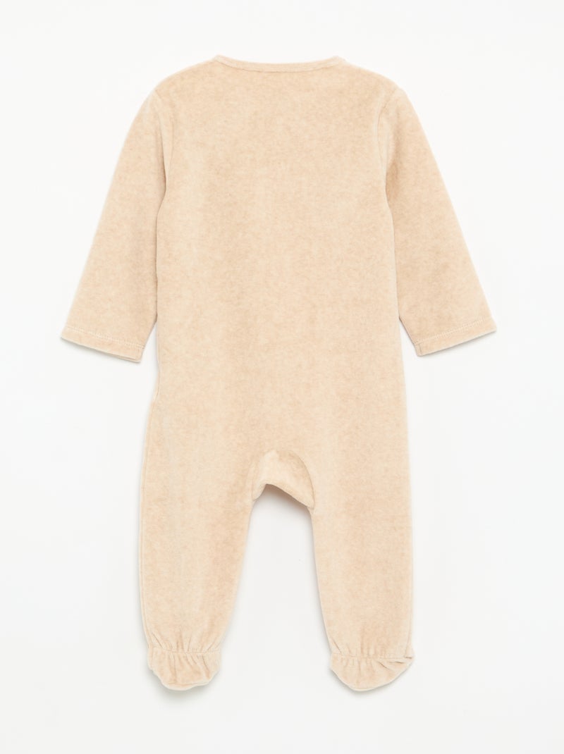 Pijama de dormir 'Disney' de manga larga de terciopelo Beige - Kiabi