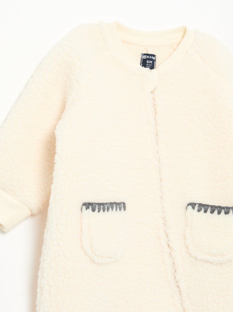 Pijama de dormir muy cálido de felpa Blanco - Kiabi
