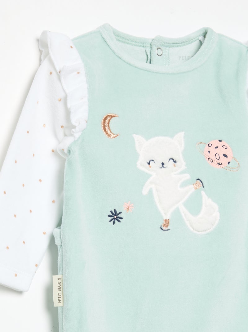 Pijama de dormir 'Petit Béguin' con volantes en los hombros Verde - Kiabi