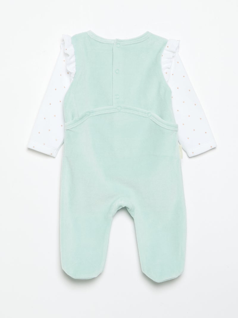 Pijama de dormir 'Petit Béguin' con volantes en los hombros Verde - Kiabi