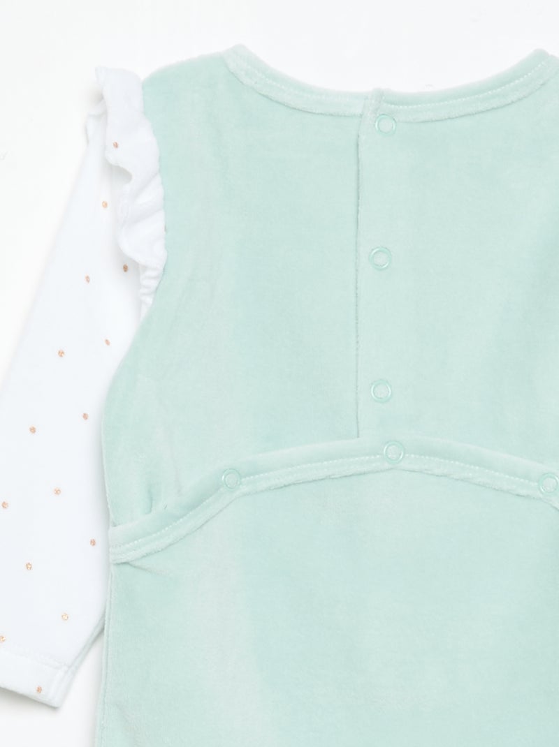 Pijama de dormir 'Petit Béguin' con volantes en los hombros Verde - Kiabi