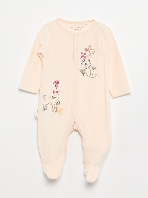 Pijama de dormir 'Petit Béguin' de terciopelo - Kiabi