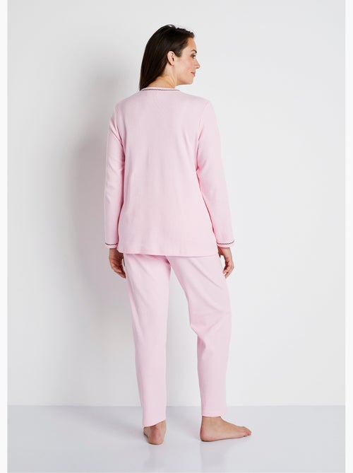 Pijama de dos piezas de algodón con bordado en el pecho. - Afibel - Kiabi