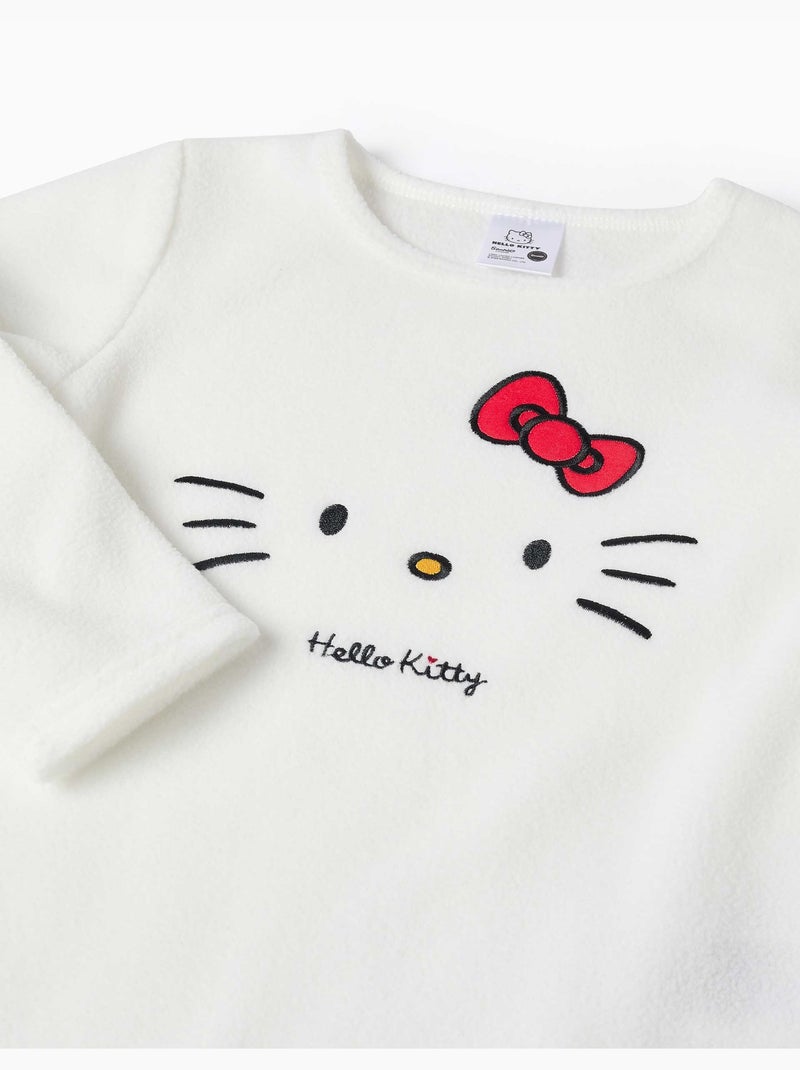 Pijama de felpa con bordado de hello kitty Blanco - Kiabi