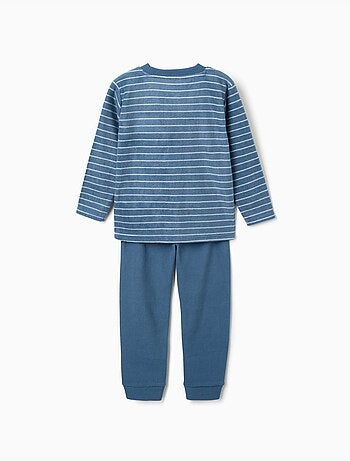 Pijama de felpa polar a rayas