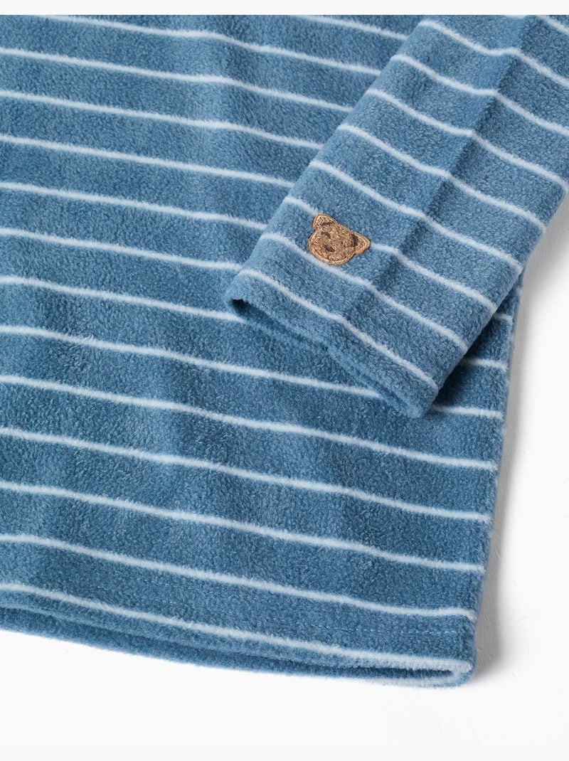 Pijama de felpa polar a rayas Azul Azul - Kiabi