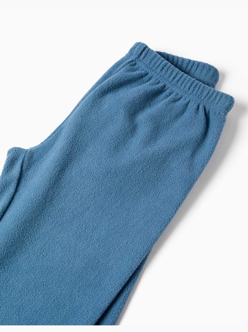 Pijama de felpa polar a rayas Azul Azul - Kiabi