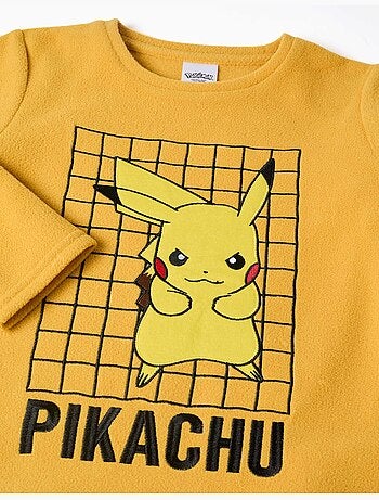 Pijama de felpa polar con bordado de pikachu