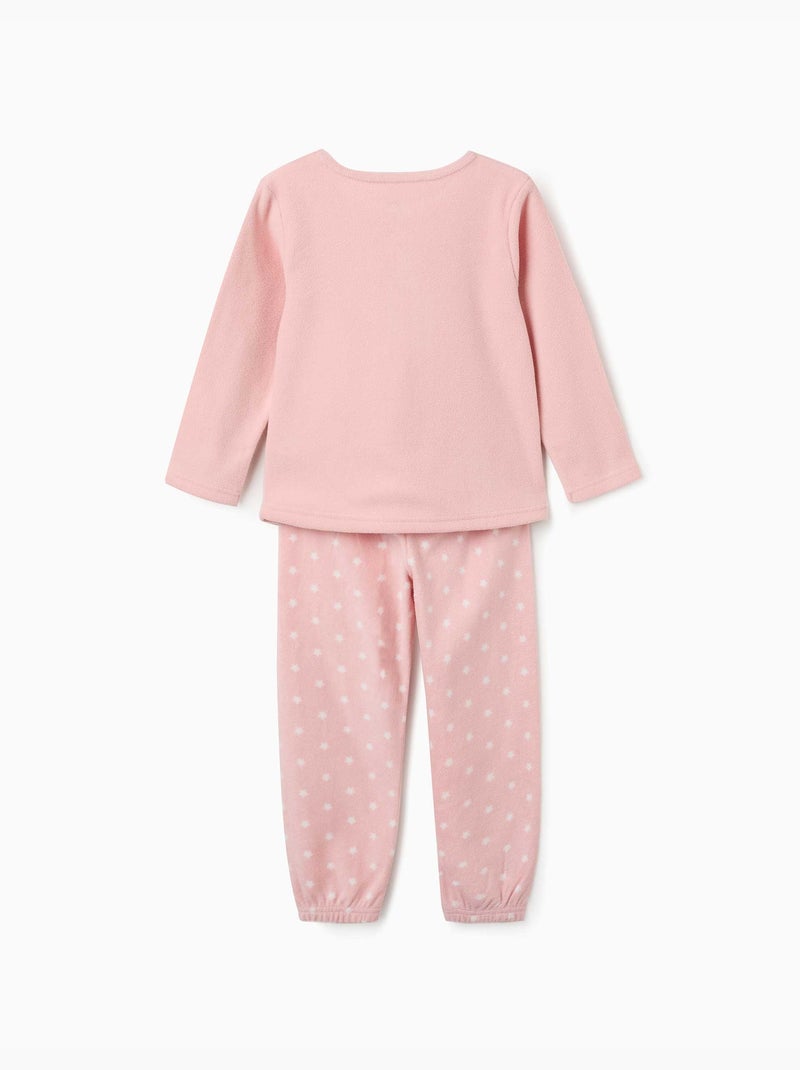 Pijama de felpa polar con estrellas bordadas Rosa claro - Kiabi