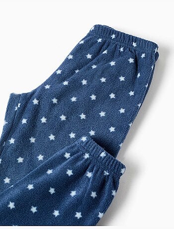 Pijama de felpa polar con stitch bordado