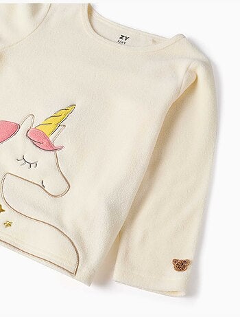 Pijama de felpa polar con unicornio bordado