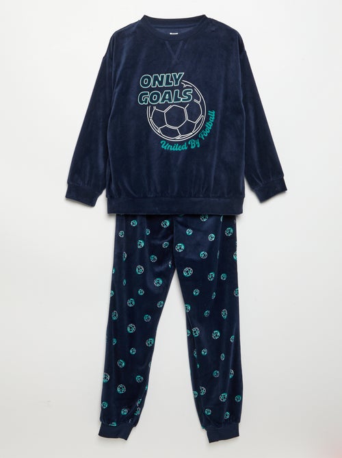 Pijama de forro polar de 2 piezas - sudadera + pantalón - Kiabi Pijama de forro polar de 2 piezas - sudadera + pantalón - Kiabi