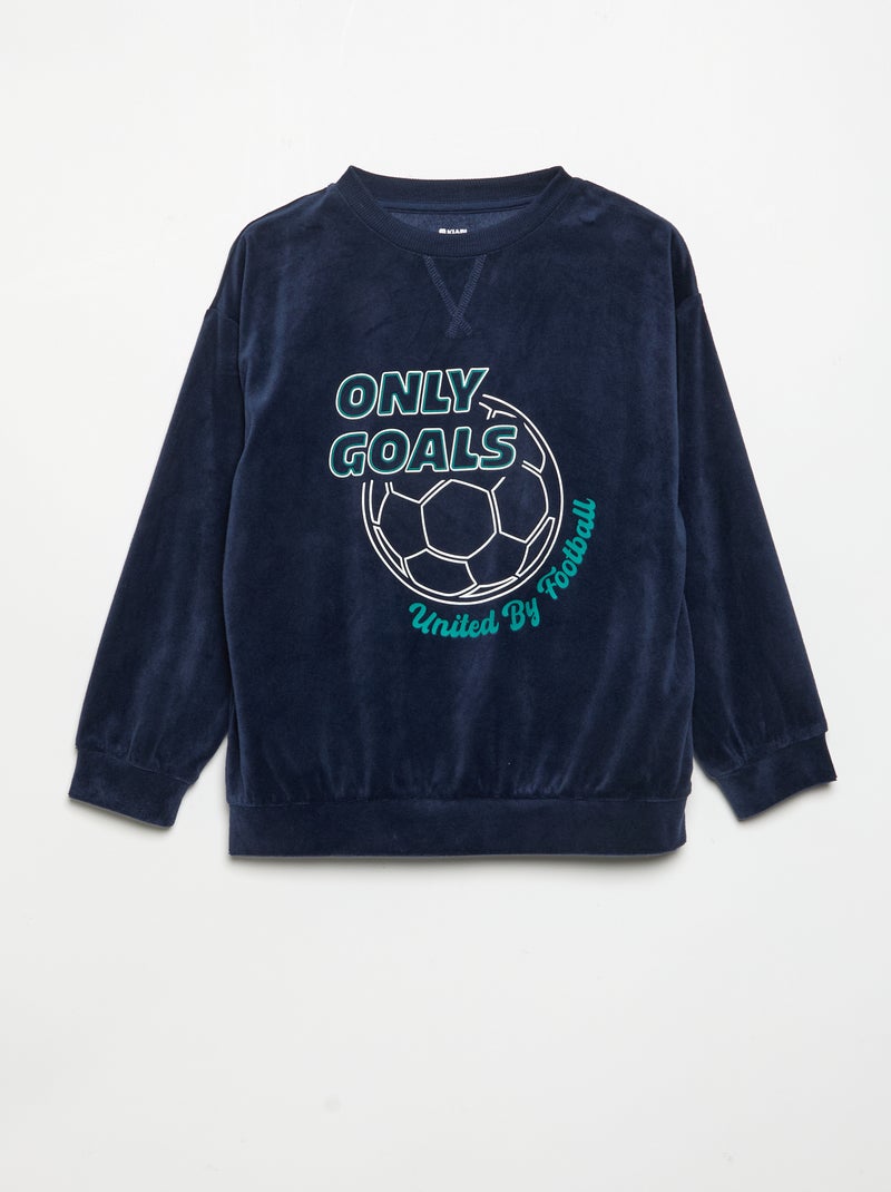 Pijama de forro polar de 2 piezas - sudadera + pantalón Azul - Kiabi