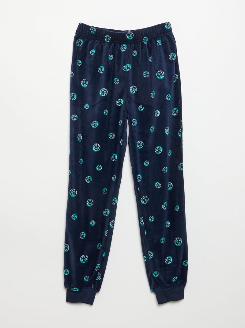 Pijama de forro polar de 2 piezas - sudadera + pantalón Azul - Kiabi