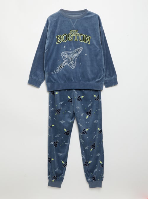 Pijama de forro polar de 2 piezas - sudadera + pantalón - Kiabi Pijama de forro polar de 2 piezas - sudadera + pantalón - Kiabi