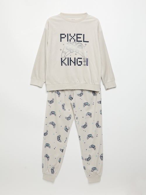 Pijama de forro polar de 2 piezas - sudadera + pantalón - Kiabi Pijama de forro polar de 2 piezas - sudadera + pantalón - Kiabi