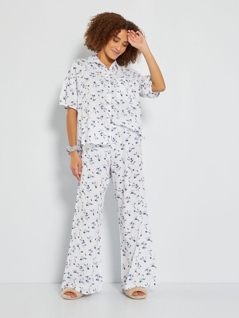 Pijama de gasa algodón - 2 piezas - flores - Kiabi - 12.00€