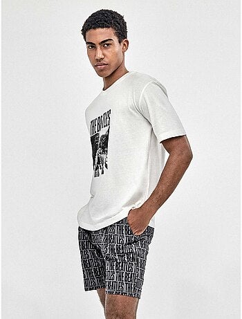 Pijama de hombre corto The Beatles Family Time estampado