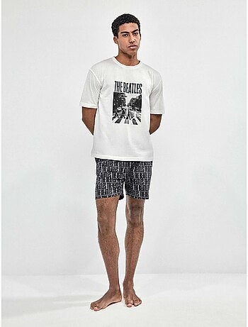 Pijama de hombre corto The Beatles Family Time estampado