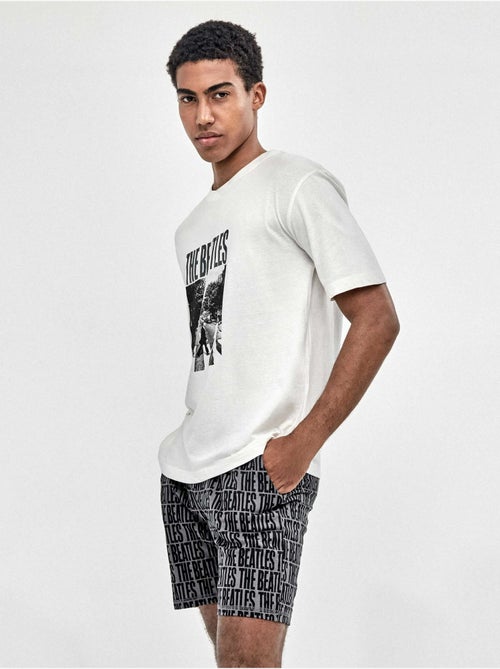 Pijama de hombre corto The Beatles Family Time estampado - Kiabi Pijama de hombre corto The Beatles Family Time estampado - Kiabi