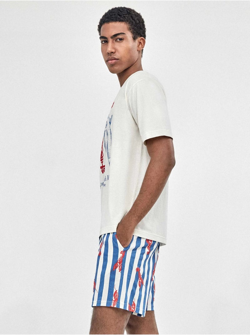 Pijama de hombre Family Time en tejido 100% algodón Blanco - Kiabi