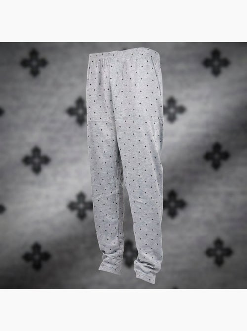 Pijama de hombre OZABI, largo, con botones y cuello de camisa, ultrasuave - Kiabi