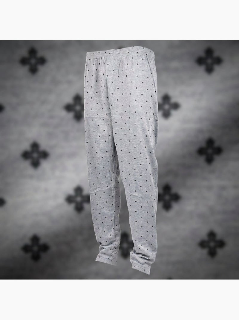 Pijama de hombre OZABI, largo, con botones y cuello de camisa, ultrasuave Azul marino - Kiabi