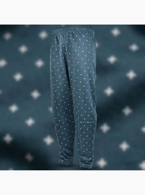 Pijama de hombre OZABI, largo, con botones y cuello de camisa, ultrasuave - Kiabi