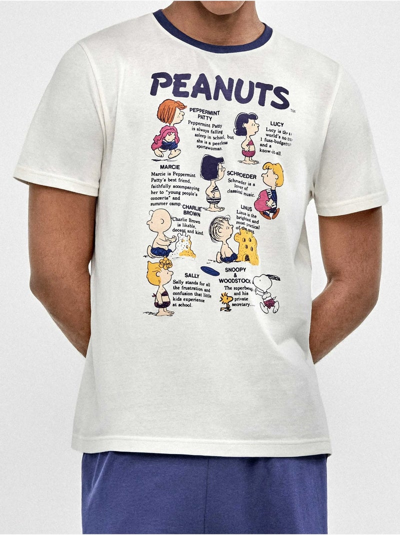 Pijama de hombre Snoopy Family Time tejido 100% algod?n Crudo - Kiabi