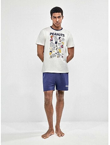 Pijama de hombre Snoopy Family Time tejido 100% algodón
