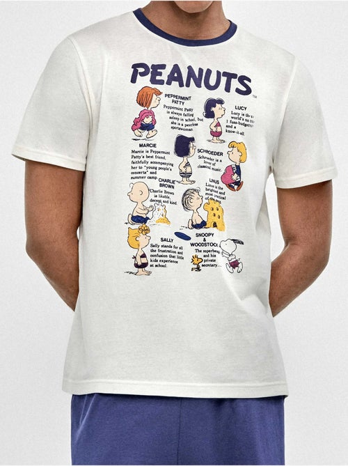 Pijama de hombre Snoopy Family Time tejido 100% algodón - Kiabi