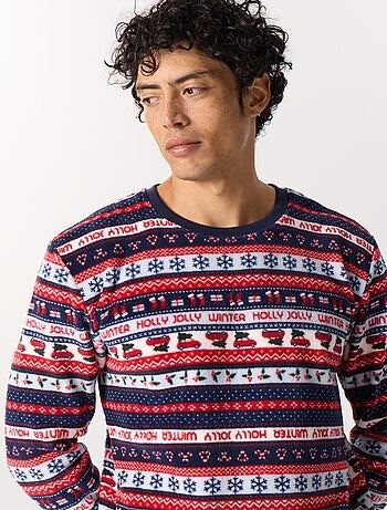 Pijama de jacquard de 2 piezas de tejido polar