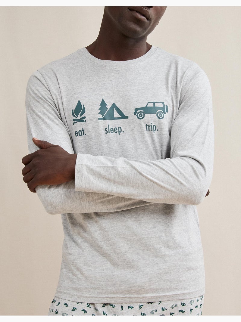 Pijama de jersey, mo fashion Gris - Kiabi