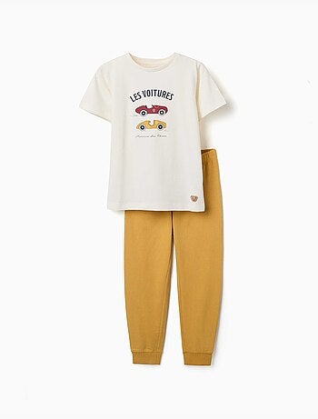 Pijama de manga corta con estampado de coches de carreras