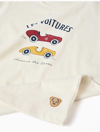 Pijama de manga corta con estampado de coches de carreras