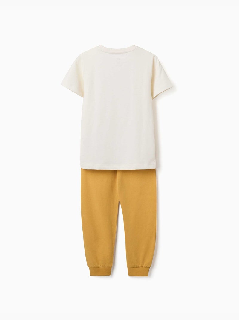 Pijama de manga corta con estampado de coches de carreras Blanco - Kiabi