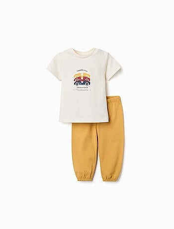 Pijama de manga corta con estampado de coches de carreras