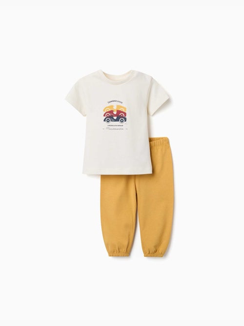 Pijama de manga corta con estampado de coches de carreras - Kiabi Pijama de manga corta con estampado de coches de carreras - Kiabi