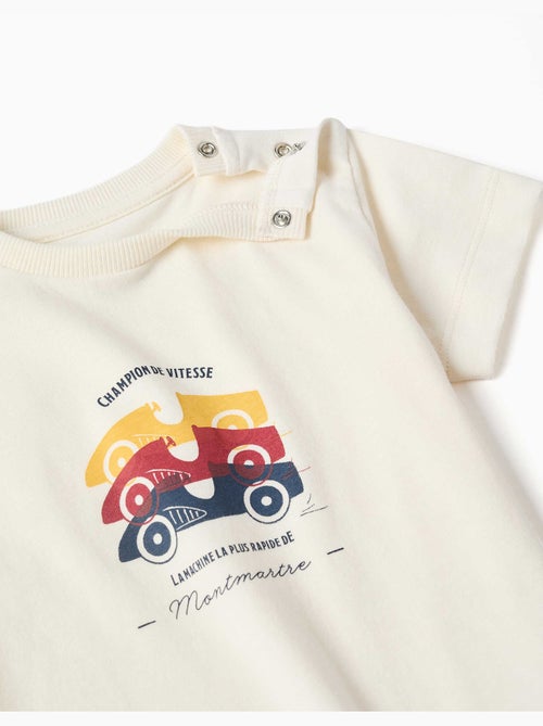 Pijama de manga corta con estampado de coches de carreras - Kiabi Pijama de manga corta con estampado de coches de carreras - Kiabi