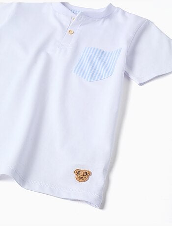 Pijama de manga corta de algodón a rayas